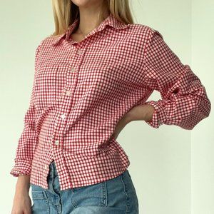 Allison Daley Checkered Red Button Down Shirt